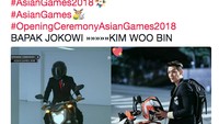 Ada yang menyamakan aksi Jokowi di atas moge dengan bintang KPOP, Kim Woo Bin. (ist)