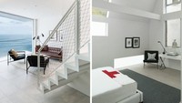 Tangga terbuka membuat kesan lebih luas. Apalagi saat turun dari atas akan disuguhkan pemandangan laut. Foto: Dok. Inhabitat