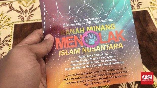 Pamflet penolakan terhadp Islam Nusantara di Bukittinggi, Sumatera Barat, pada Rabu (22/8).