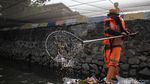 Penampakan Sampah di Atas Waring Kali Item