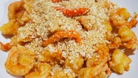 Simple tapi kelihatan enak! Inilah udang gandum buatan @elzabethngan yang pas untuk lauk makan siang. Foto: Instagram