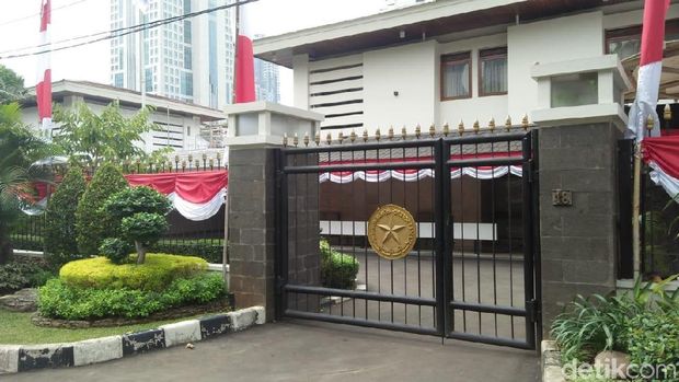 Rumah dinas menteri sosial yang semula ditempati Idrus Marham. (Nur Azizah/detikcom)