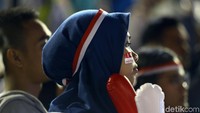 Gaya salah stau pendukung Indonesia.