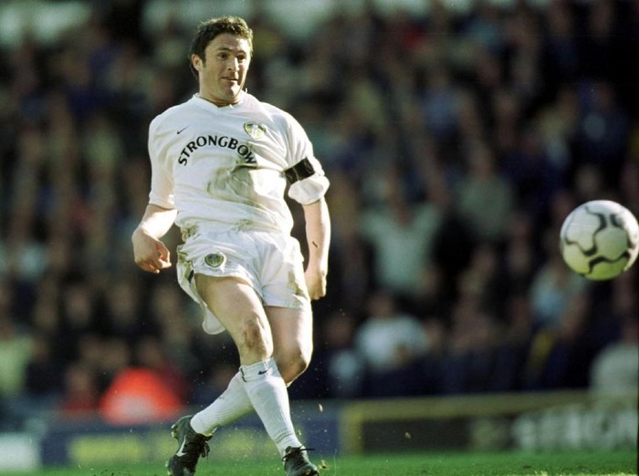 7 Apr 2002: Robbie Keane of Leeds scores during the match between Leeds United and Sunderland in the FA Barclaycard Premiership at Elland Road, Leeds. Mandatory Credit: Michael Steele/Getty Images