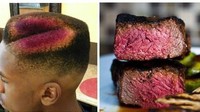 Hati-hati jangan sampai tertukar, bedakan mana steak asli dan Mana rambut orang. Foto: Istimewa