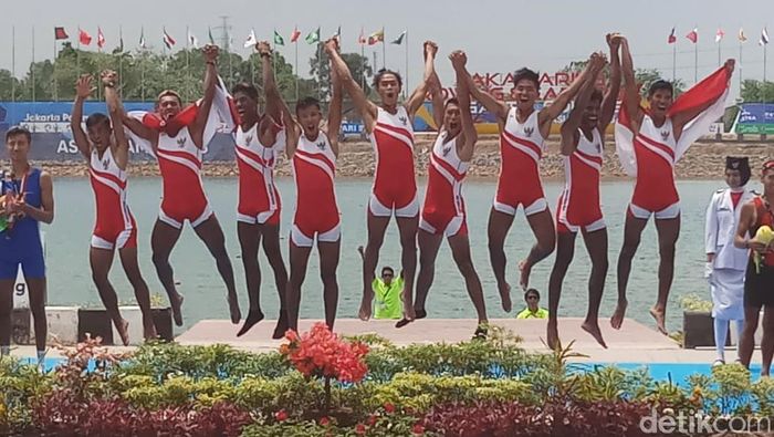 Dayung persembahkan emas ke-9 Indonesia di Asian Games 2018 (Foto: Yanu Arifin/detikSport) Dayung persembahkan emas ke-9 Indonesia di Asian Games 2018 (Foto: Yanu Arifin/detikSport)