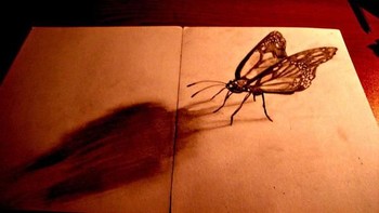 Ia membuat gambar menakjubkan seakan-akan terlihat keluar dari dalam kertas. Foto: istimewa