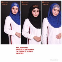 Sepertinya Malaysia jadi negara yang senang dengan gaya hijab unik nan sensasional. Hijab bertema superhero beberapa waktu lalu sempat viral di sana. Foto: Instagram/fareedagroup