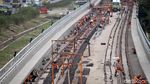 Rel LRT Jabodebek Dipasang, Ini Lho Penampakannya