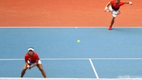 Christopher Rungkat/Aldila Sutjiadi bertanding melawan Sonchat Ratiwatana/Luksika Kumkhum di final tenis ganda campuran Asian Games 2018.