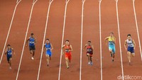 Lalu, yang berlari di lane 3, menyelesaikan lintasan dengan waktu 10,27 detik.