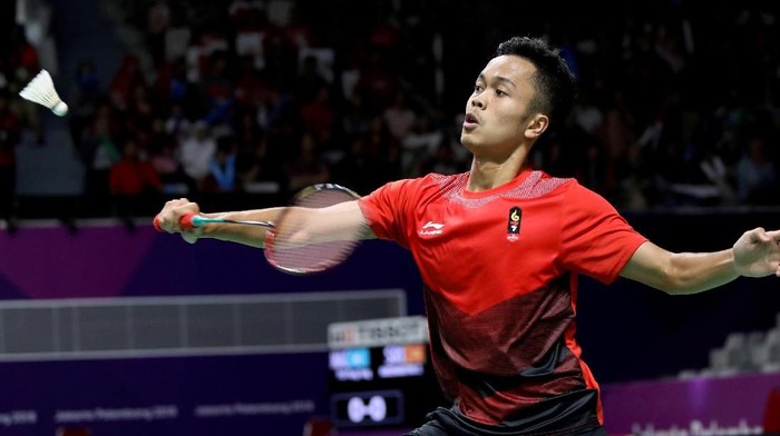 Anthony Ginting menunjukkan semangat juang yang luar biasa di semifinal tunggal putra (Foto: ANTARA FOTO/INASGOC/Nafielah Mahmudah/tom/18.) Anthony Ginting menunjukkan semangat juang yang luar biasa di semifinal tunggal putra (Foto: ANTARA FOTO/INASGOC/Nafielah Mahmudah/tom/18.)