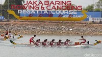 Aksi tim perahu naga putra Indonesia. Foto: Rachman Haryanto/detikcom