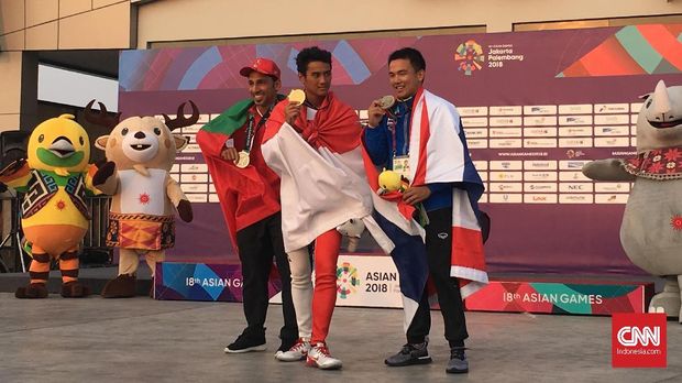 Aqsa Sutan Aswar meraih medali emas Asian Games 2018. (