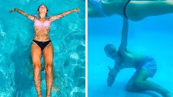 Aslinya ada orang yang rela bertahan di dalam air demi foto temannya bagus. Foto: bored panda