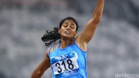 Atlet Lompat Jauh Putri Asal India Neena Varakil.