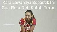 Tak sedikit warganet yang membuat meme atau plesetan konyol. Kalo lawannya secantik ini gua rela deh kalah terus. Foto: Instagram