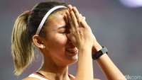 Dengan catatan waktu 13,33 detik, Emilia Nova juga memperbaiki rekor pribadinya. Foto: Grandyos Zafna/detikcom