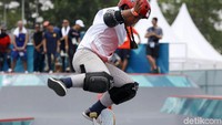 Aliqqa Novvery menjadi atlet termuda yang turut tampil dalam Asian Games 2018. Ia bertanding dalam cabang olahraga Skateboard. Detikcom/Rachman Haryanto.