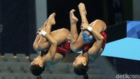 Sementara atlit Indonesia Dewi Setyaningsih dan Della Dinarsari Harimurti hanya mampu berada di posisi 7 dengan point 209.10.