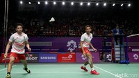 Setelah bermain tiga gim, Kevin/Marcus berhak mendapat medali emas. Mereka menang 13-21, 21-17, dan 24-22. Ini menjadi emas nomor 24 untuk Indonesia di Asian Games 2018.