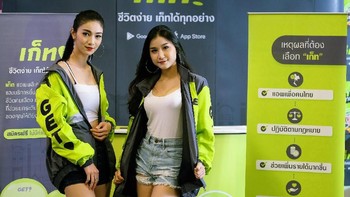 Promosi juga dilakukan menggandeng para gadis cantik setempat. Tim Get tengah merancang aplikasinya yang dikabarkan akan tersedia dalam waktu dekat, begitu yang tertulis di KrAsia.(Foto: Facebook/GET Driver)