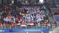 Adu Yel Suporter di Final Sepak Takraw Indonesia vs Malaysia