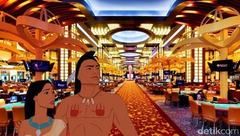 Ketika hutan berganti dengan gedung, Pocahontas jadi tinggal di kota. Foto: disneyunhappilyeverafter.tumblr.com