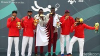 Qatar meraih emas, sementara Indonesia merebut perak dan perunggu.