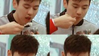 Lagi-lagi terpotret saat sedang makan oleh salah satu fansnya. Ning Zetao terlihat sangat lahap memakan semangkuk nasi yang ia pegang. Foto: Instagram _aaaaare_