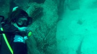 Bukan Sara Sampaio namanya kalau cuma main di pinggir pantai. Sara juga diving dan bertemu hiu di Galapagos. (sarasampaio/Instagram)