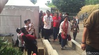 Megawati datang ke venue pencak silat untuk menonton pertandingan terakhir. (Ibnu Hariyanto/detikcom)