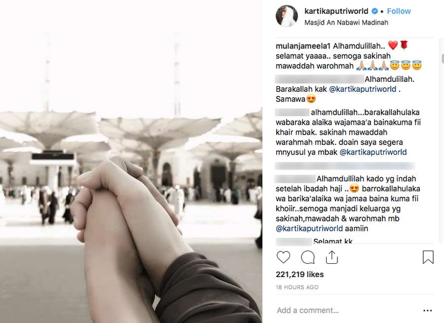 Komen di Instagram Kartika Putri, Mulan Jameela Dibully