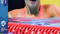 Begini ekspresi Liu ketika tahu berhasil menang dan memecahkan rekor dunia di Asian Games 2018 dengan waktu 26,98 detik. (Foto: Instagram/asiangames2018)