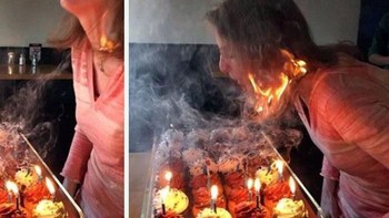 Hari ultah malah berujung kebakaran rambut. Foto: boredpanda