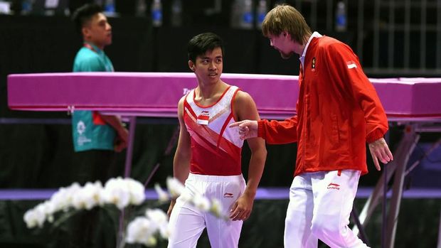 Indonesia Debut di Nomor Trampolin, Dua Pesenamnya Disemangati Lawan