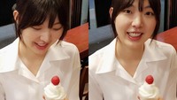Lucunya gadis kelahiran 14 December 1989 ini saat berwisata kuliner jajanan es krim. (Instagram/@hjyang14v)
