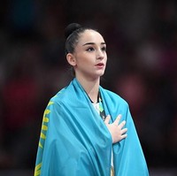 Kepiawaiannya melakukan senam ritmik membuat Alina Adilkhanova menyumbangkan dua emas untuk Kazakhstan di Asian Games 2018. Foto: Instagram @adilkhanova.a