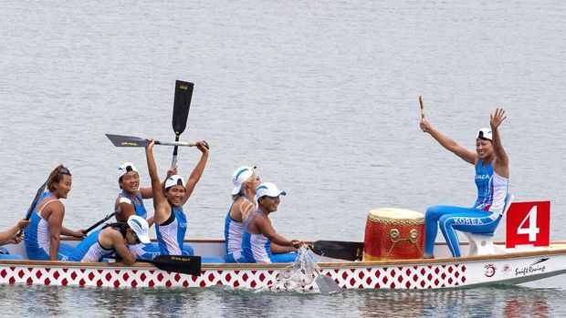 Nomor perahu naga jadi salah satu yang menyumbang medali untuk kontingen Korea Bersatu di Asian Games.