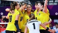 Atlet voli Uzbekistan kembali menarik perhatian publik dalam penyelenggaraan Asian Games 2018. Salah satu atlet yang mencuri perhatian adalah Kristina Belova. Pool/Dok.Instagram.
