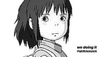Gambar itu adalah karakter utama di film anime Spirited Away yakni Chihiro. Dok. Instagram/arianagrande