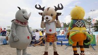 Tiga Maskot Asian Games 2018 Bhin Bhin, Atung, dan Kaka tak kalah mencuri perhatian selama gelaran Asian Games 2018. Souvenir ketiganya pun bahkan ludes dibeli oleh masyarakat meski Asian Games 2018 telah berakhir. Dok.Detikcom/Rachman Haryanto.