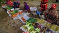 Mereka hanya menjual barang-barang hasil kebun, seperti bawang, wortel, tomat, hingga buah-buahan seperti markisa dan stroberi. Ada pula ikan mujair dari danau Anggi Giji (Masaul/detikTravel)