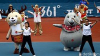 Aksi dan kehadiran Maskot ini cukup menyita perhatian dan menghibur para atlet dan pengunjung yang hadir.
