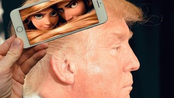 Memadukan gambar film Tangled dengan rambut Donald Trump. Foto: instagram.com/francoisdourlen/