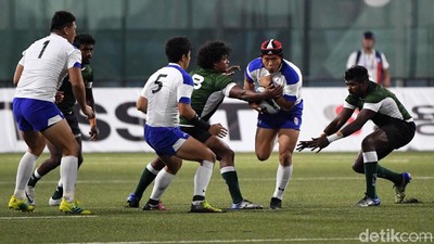 Kerasnya Pertandingan Rugby Korsel vs Sri Lanka
