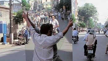 Jangan ditiru ya, bisa celaka. Foto: Internet