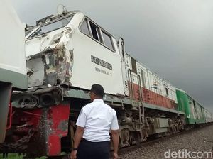Begini Penampakan KA Mutiara Timur yang Tabrakan dengan Truk Elpiji