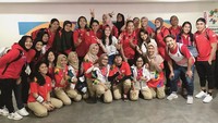 Ayu Ting Ting usai menyaksikan pertandingan Voli Putri. Dok. Instagram/ayutingting92
