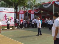 Sri Mulyani Tanding Voli Lawan Kemenko Perekonomian